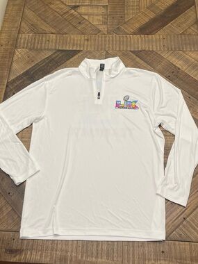 White Super Bowl LVII Tribute Half-Zip Pullover Top with Super Bowl LX-Teammate